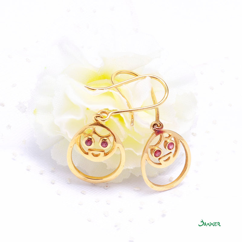 Ruby Pyit-Taing-Daung Dangle Earrings