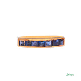 Emerald-cut Sapphire Channel Ring