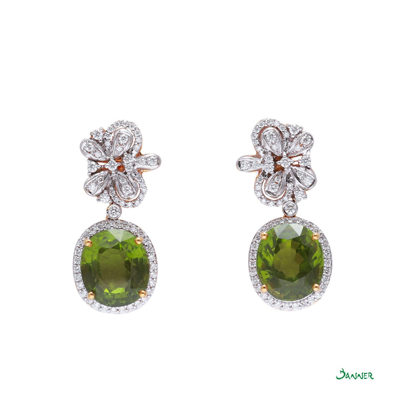 Peridot and Diamond Elegant Earrings