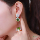 Peridot and Diamond Elegant Earrings
