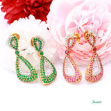 Emerald and Diamond Taung Pan Earrings