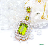Peridot Emerald-cut and Diamond Pendant
