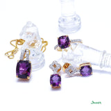 Amethyst and Diamond Floral Earrings