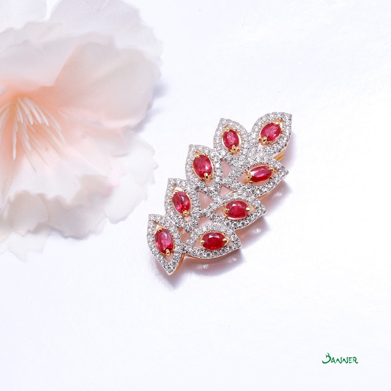 Ruby and Diamond Pan-Khat Pendant and Brooch
