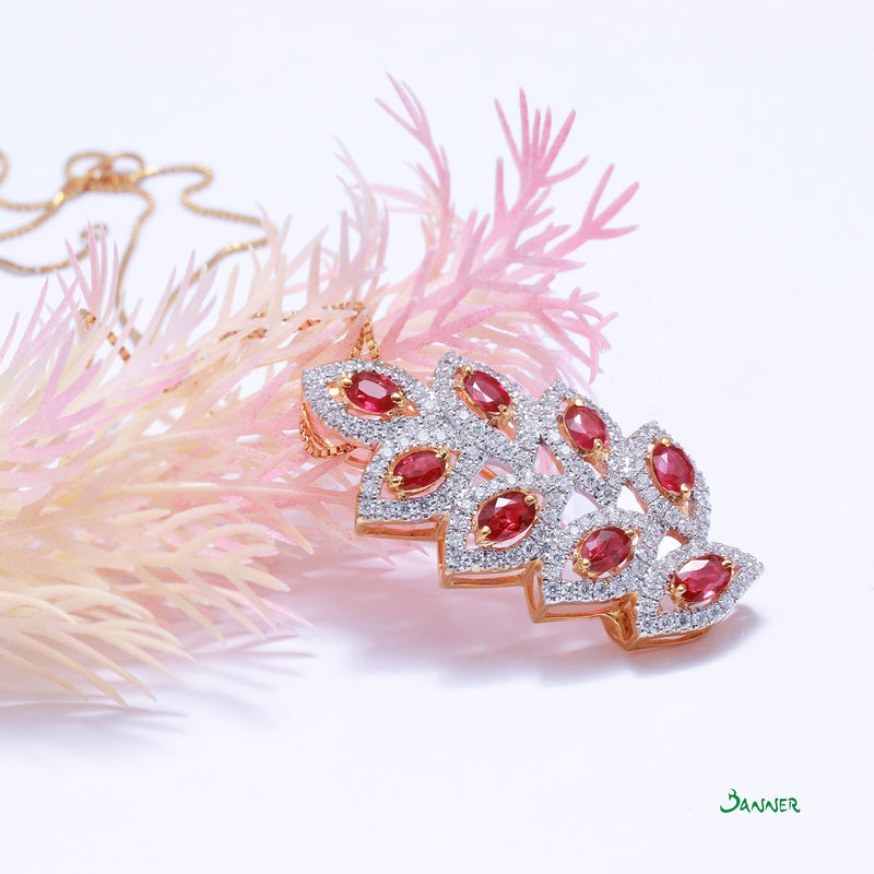 Ruby and Diamond Pan-Khat Pendant and Brooch