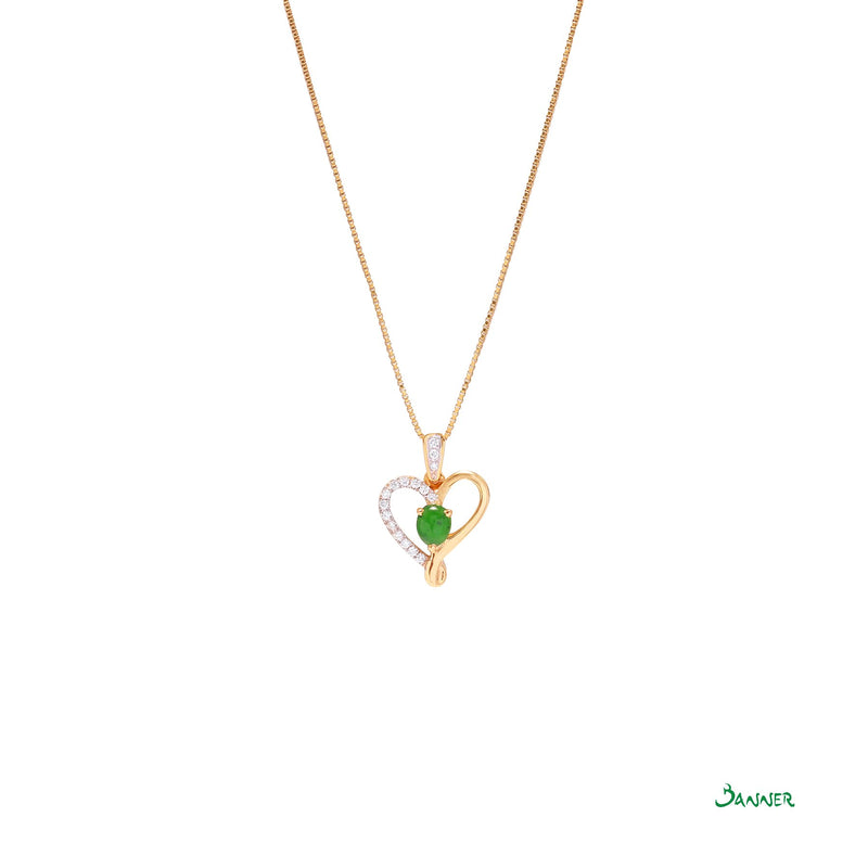 Jade and Diamond Love Pendant