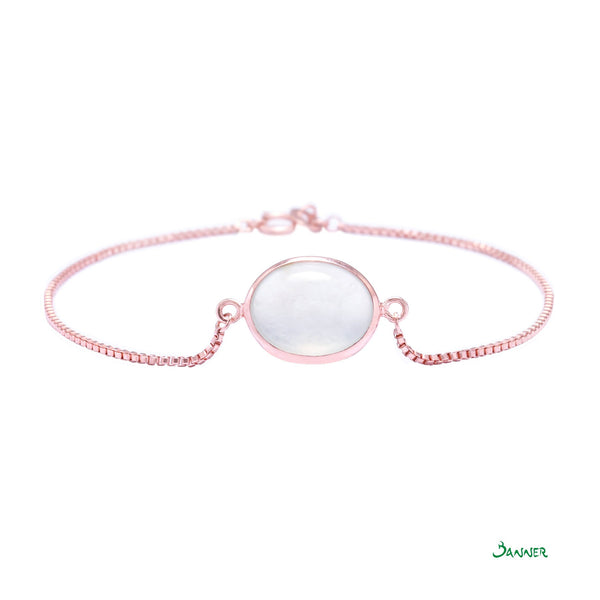 White Jade and 18K Rose Gold Chain