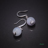 Lavender Jade and Diamond Dangle Earrings