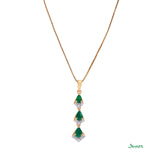 Pear-shaped Emerald and Diamond 3-step Pendant