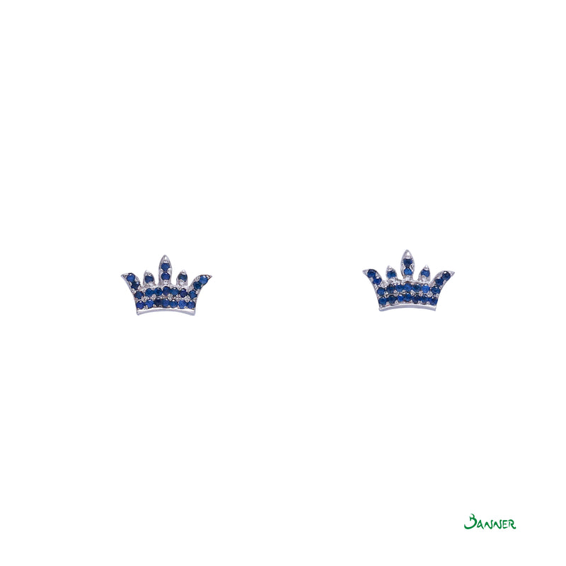 Sapphire Crown Earrings