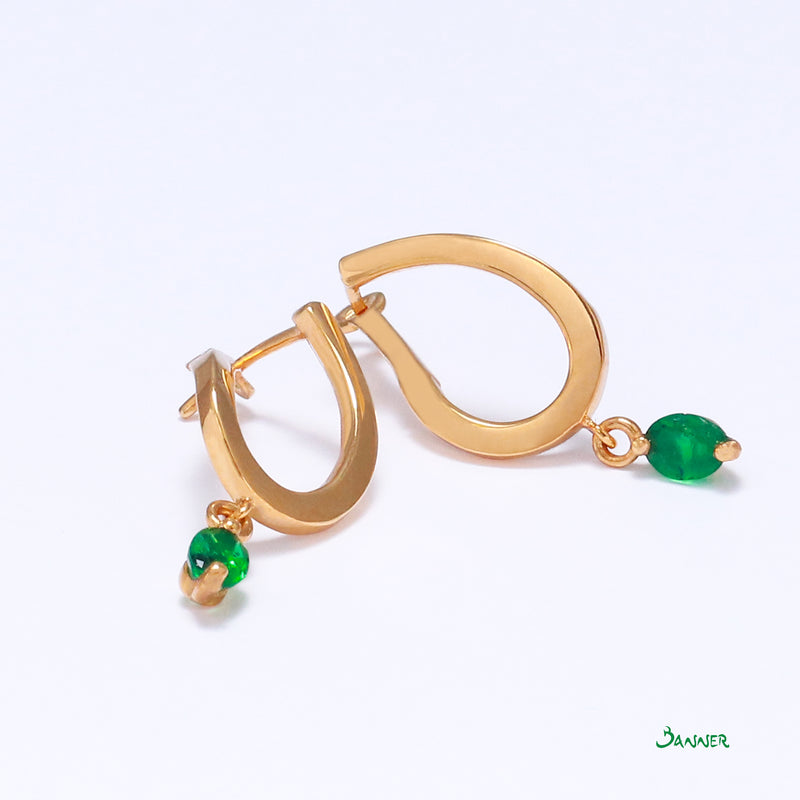 Emerald Rain-drop Dangle Earrings