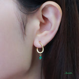 Emerald Rain-drop Dangle Earrings