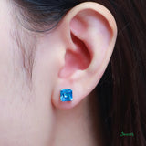 Blue Topaz Stud Earrings