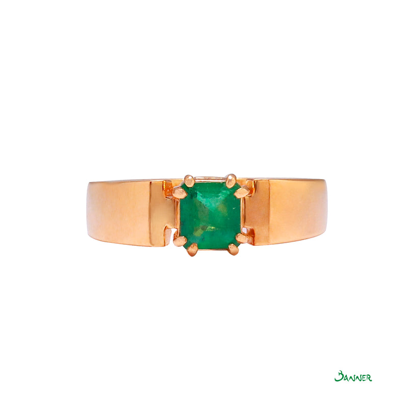 Emerald Solitaire Men's Ring