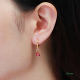 Ruby Lock Earrings