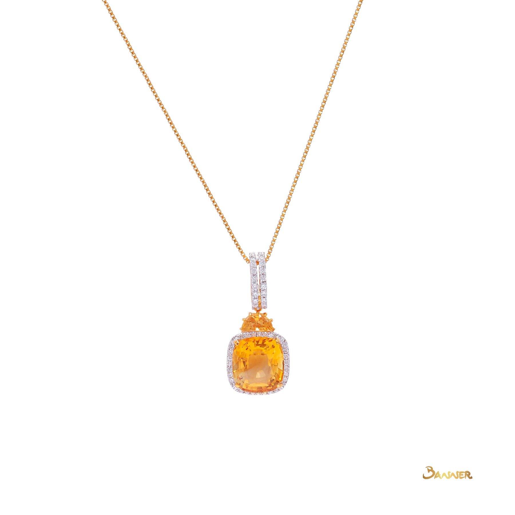 Citrine and Diamond Pendant