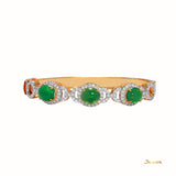 Green Jade and Diamond Halo Bracelet