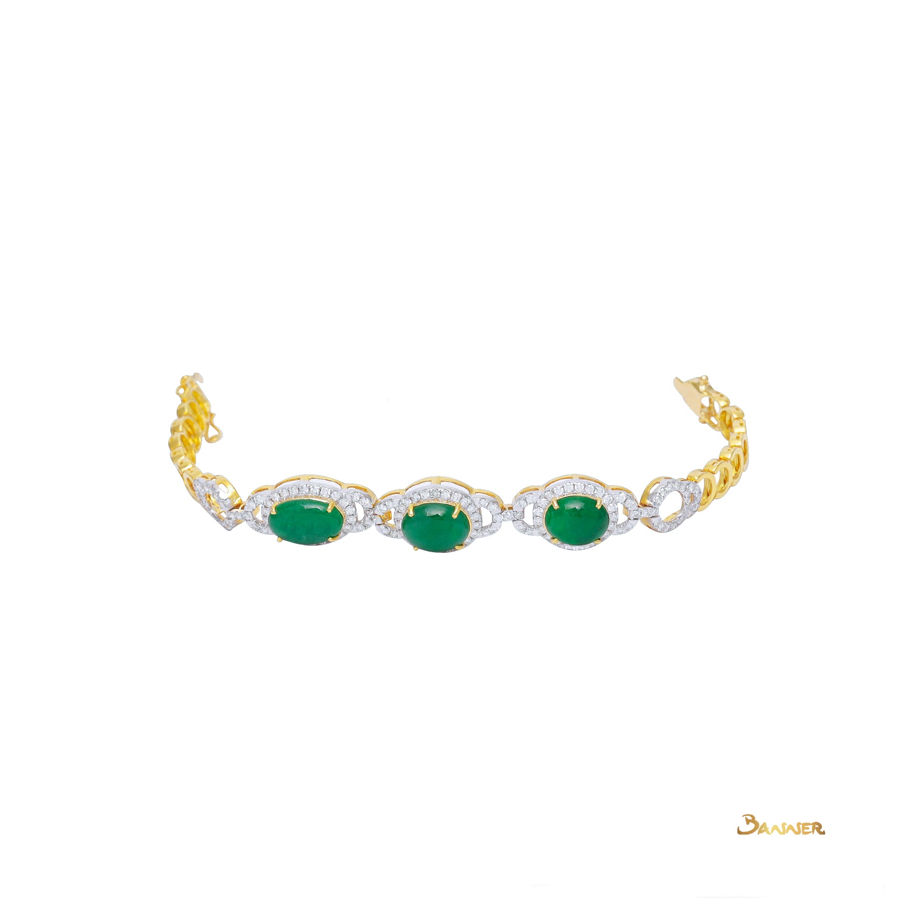 Jade and Diamond 3 step Halo Bracelet