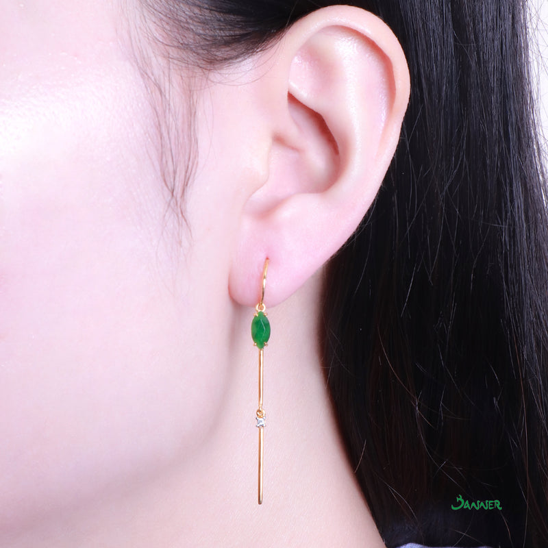 Jade and Diamond Earrings