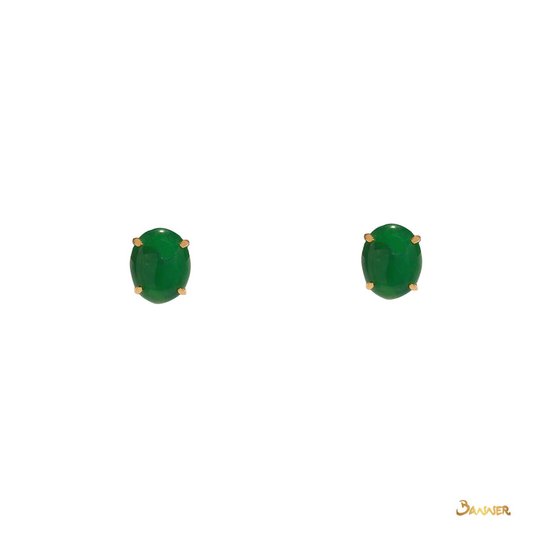 Jade Solitaire Stud Earrings