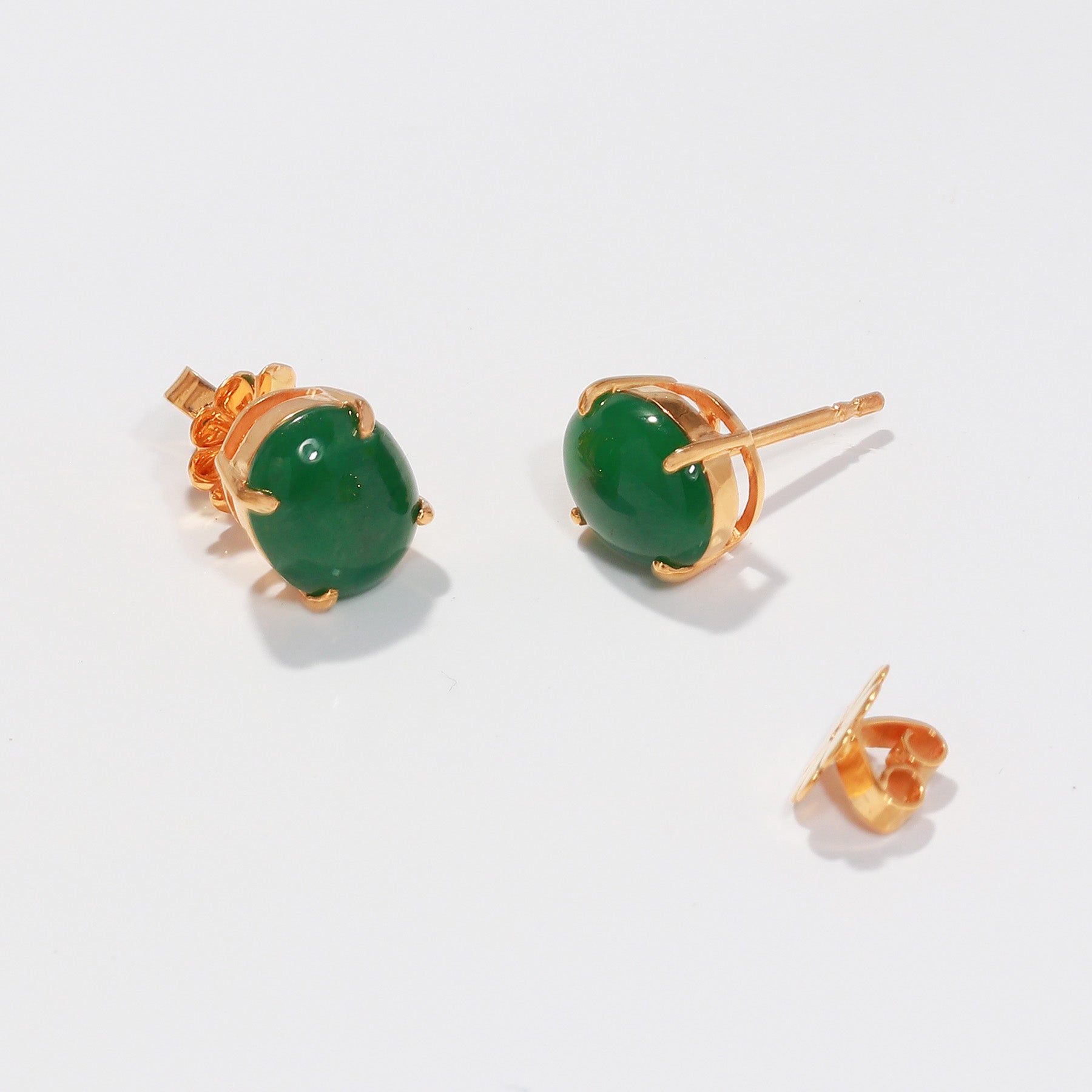 Jade Solitaire Stud Earrings