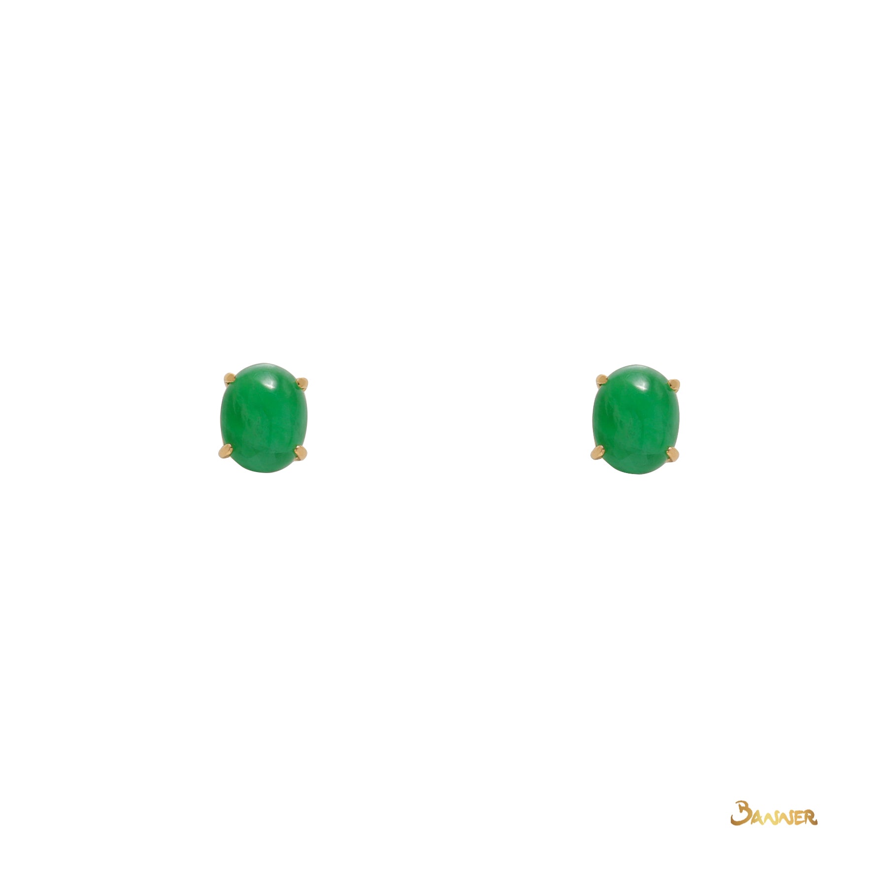 Jade Solitaire Stud Earrings