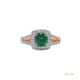 Jade and Diamond Double Halo Ring