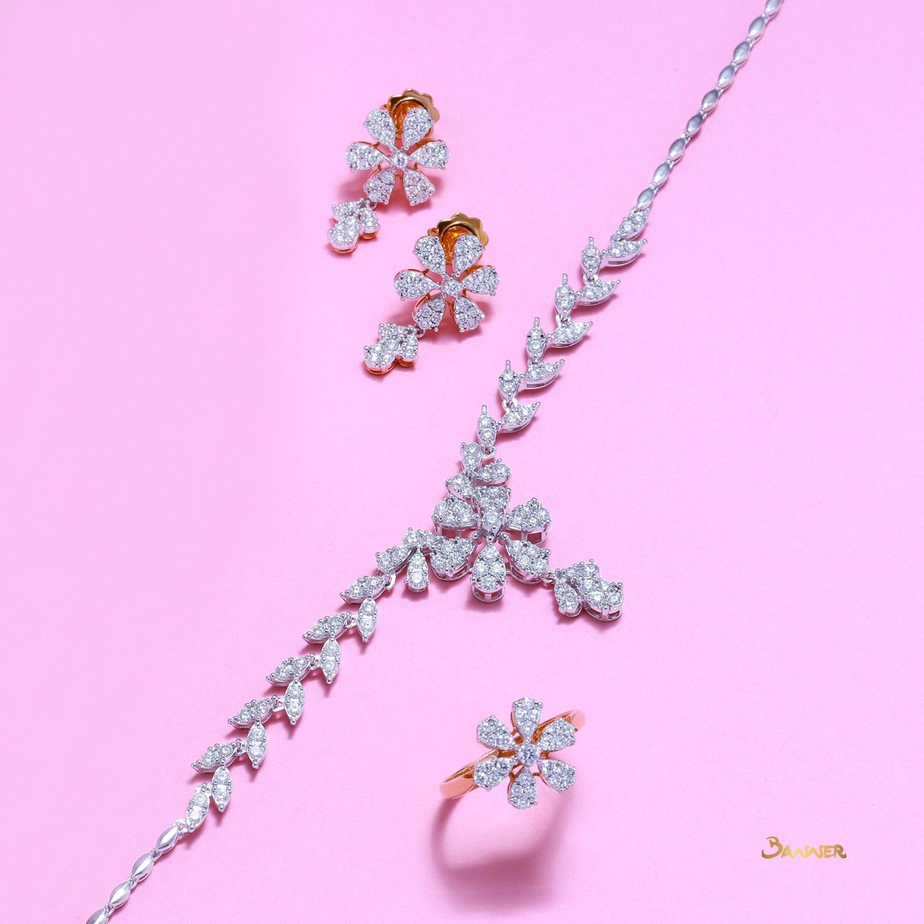 Diamond Floral Necklace