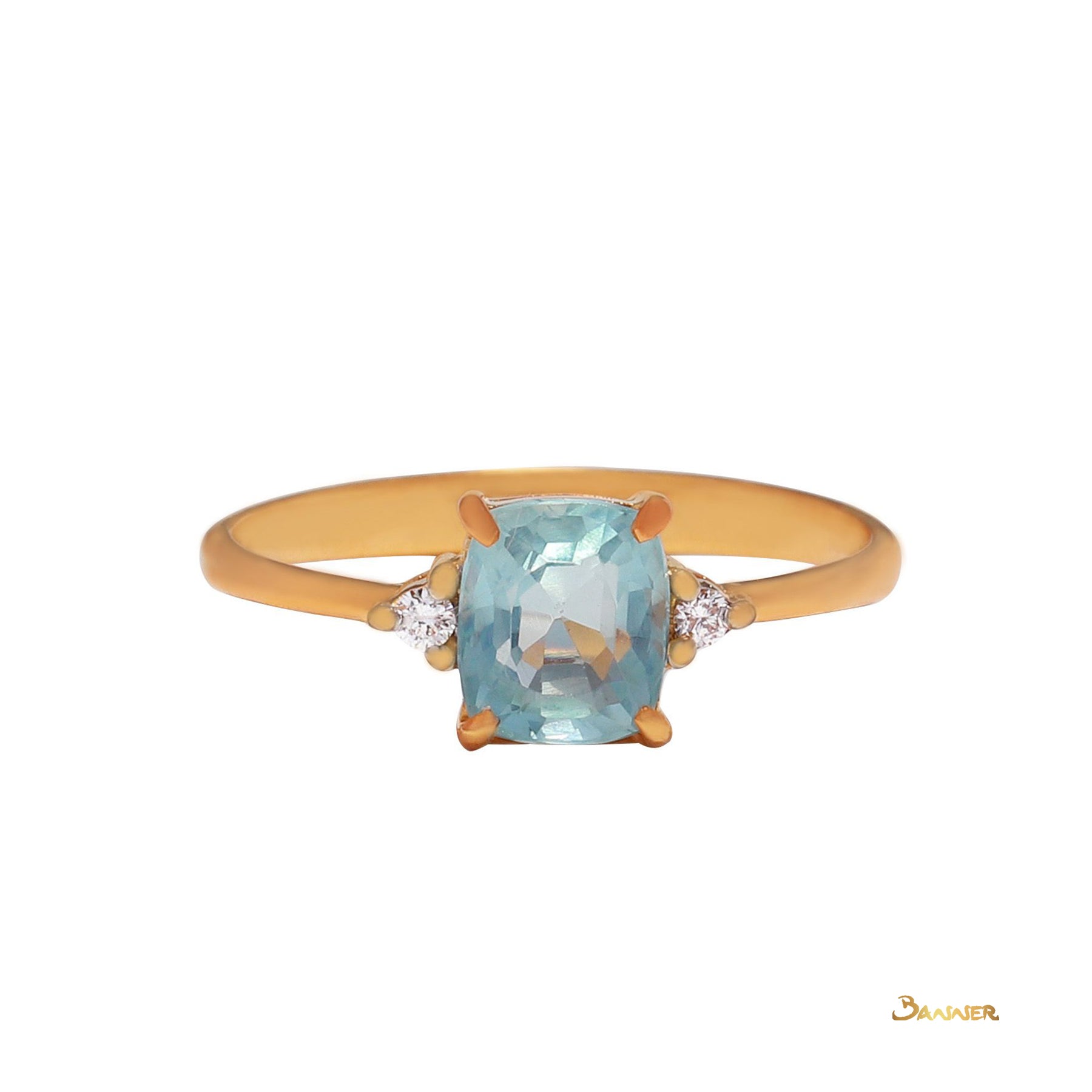 Aquamarine and Diamond Ring