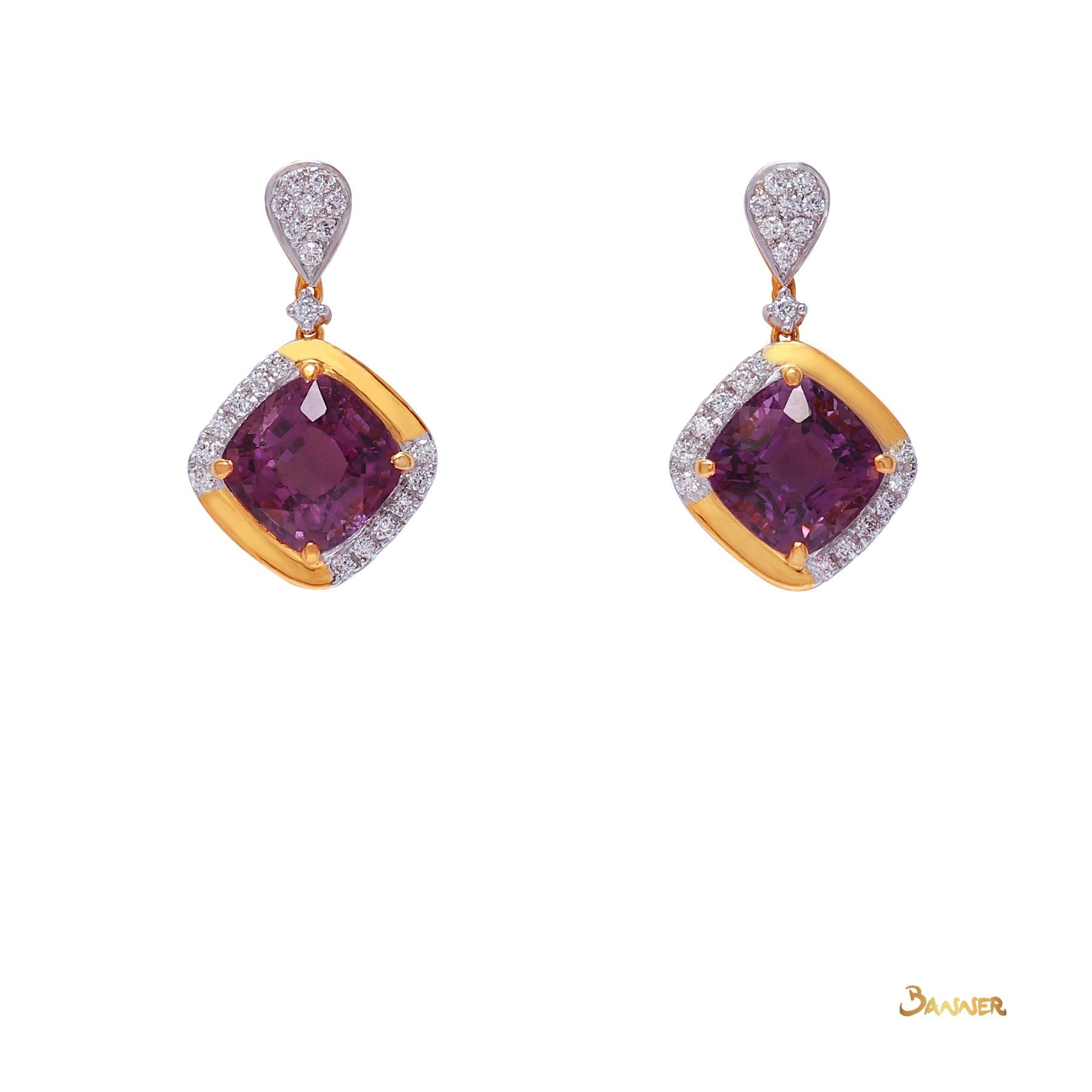 Amethyst and Diamond Earrings