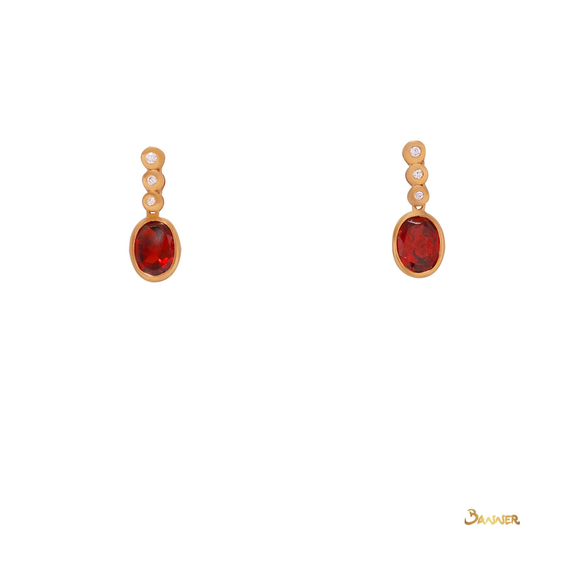 Garnet and Diamond Dangle Earrings