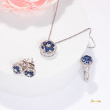Sapphire and Diamond Floral Set