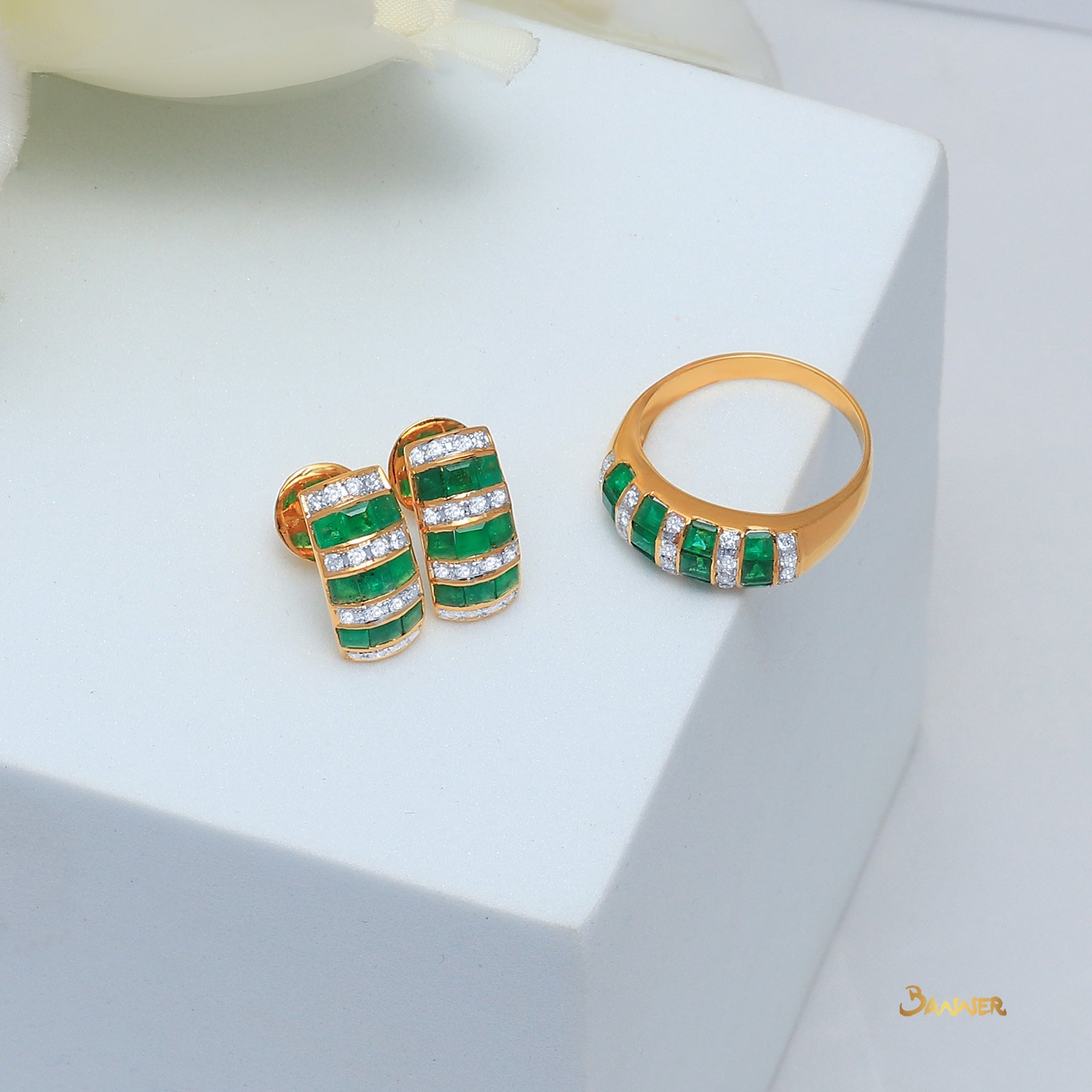 Emerald and Diamond Wasit Set