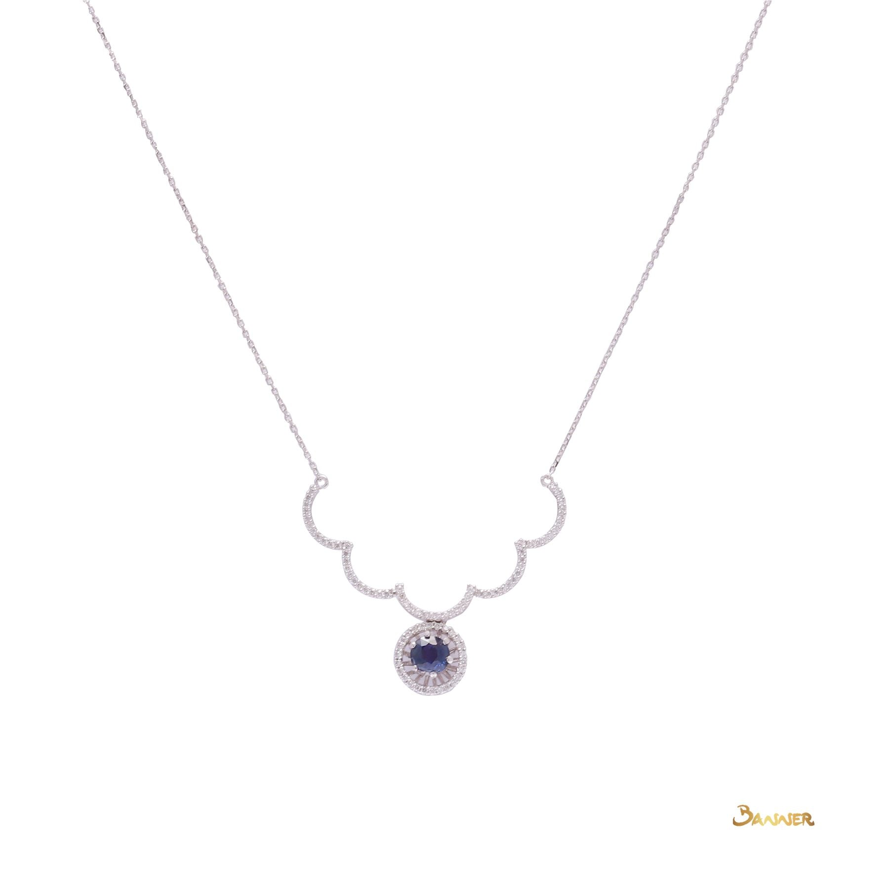 Sapphire and Diamond Necklace