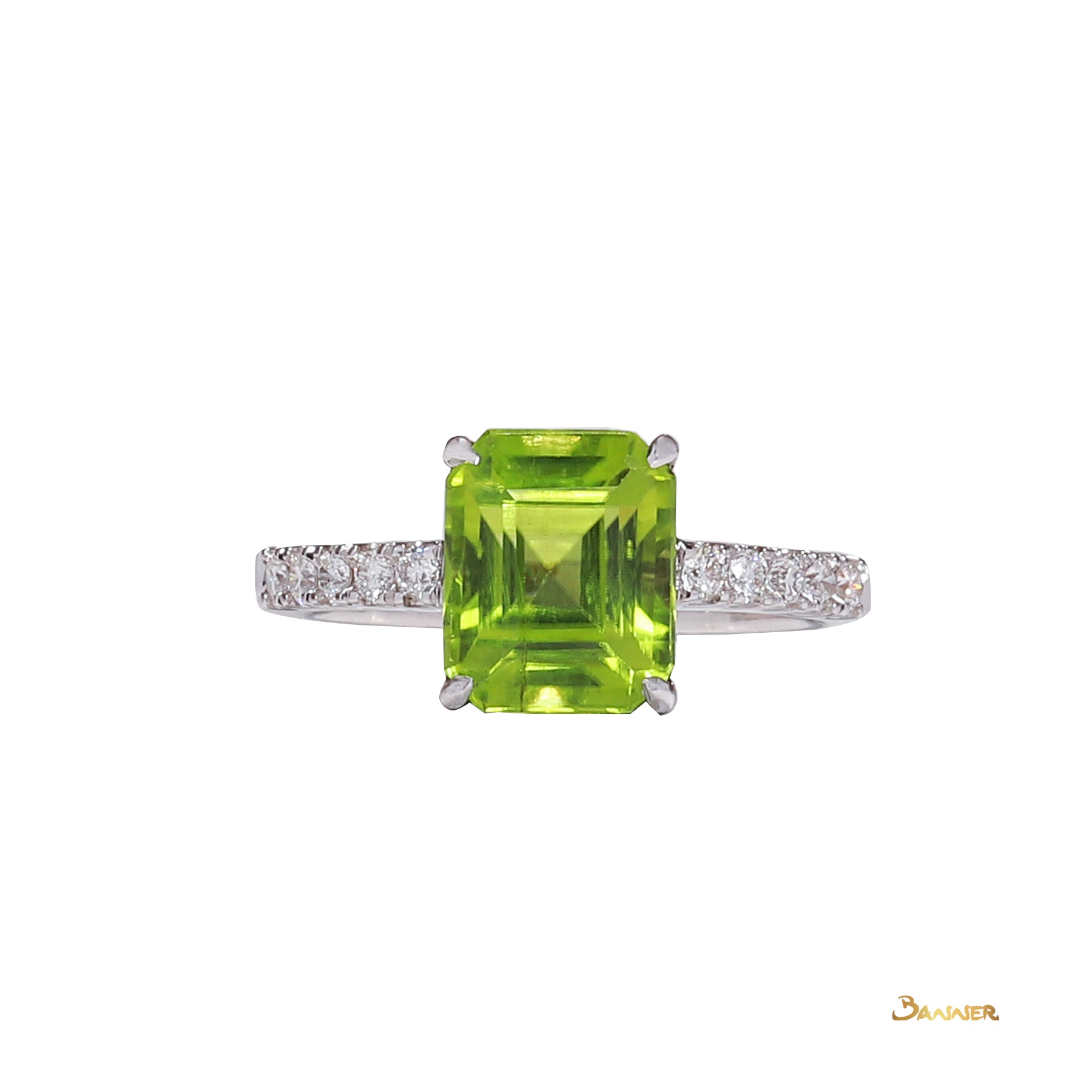 Peridot and Diamond Ring