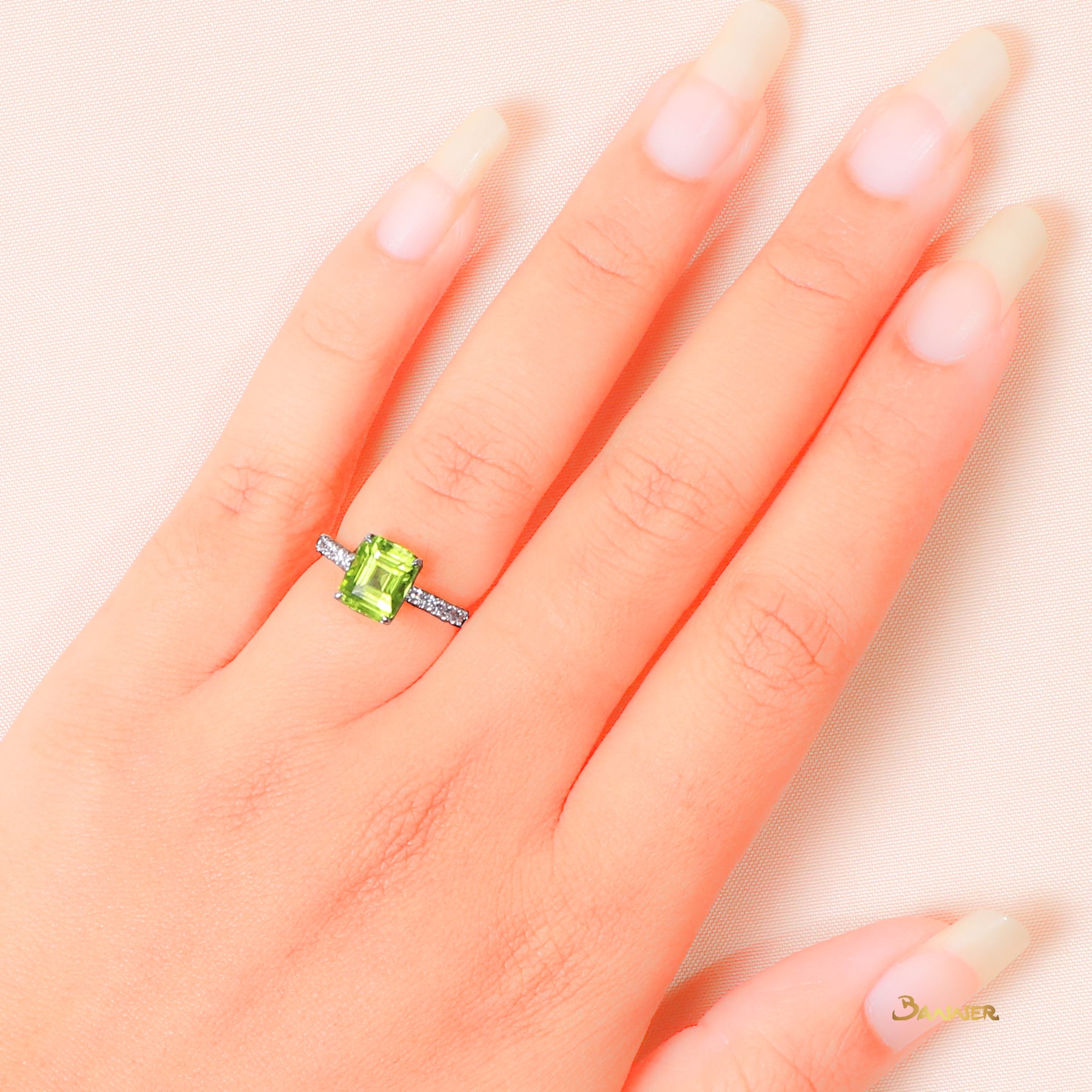 Peridot and Diamond Ring