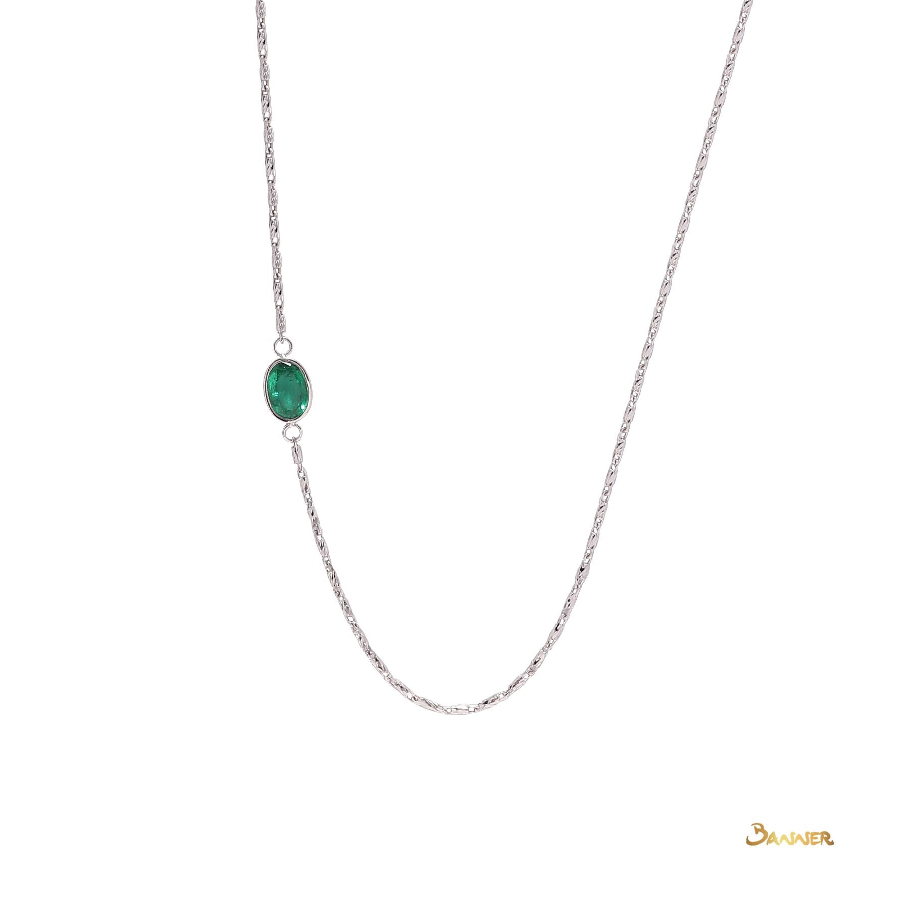 Emerald Solitaire Necklace