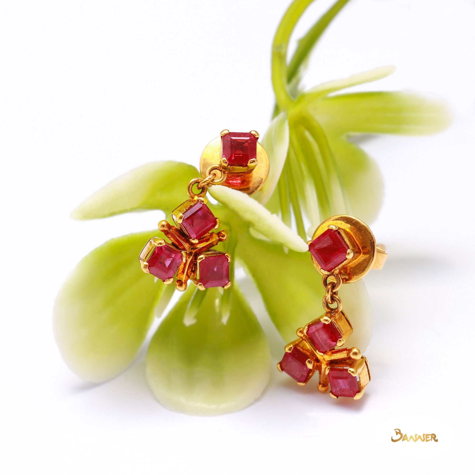 Ruby Emerald-cut Earrings