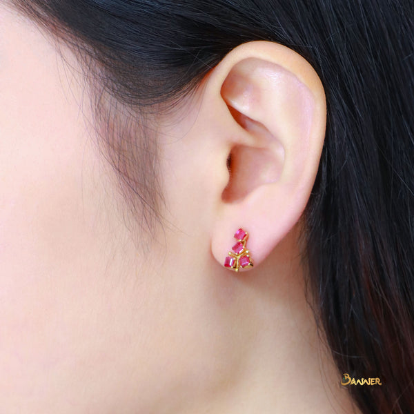 Ruby Emerald-cut Earrings