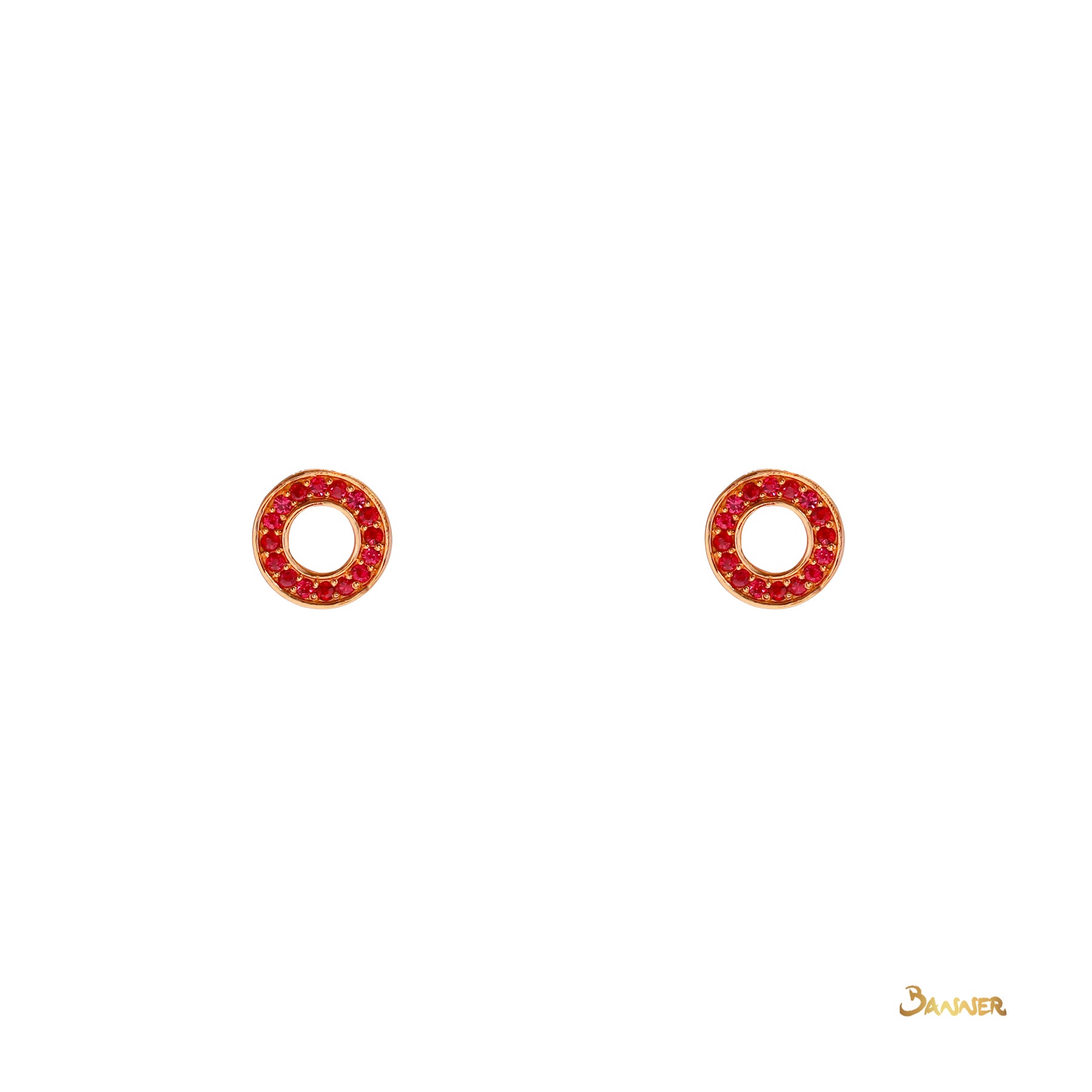 Ruby Circle Earrings