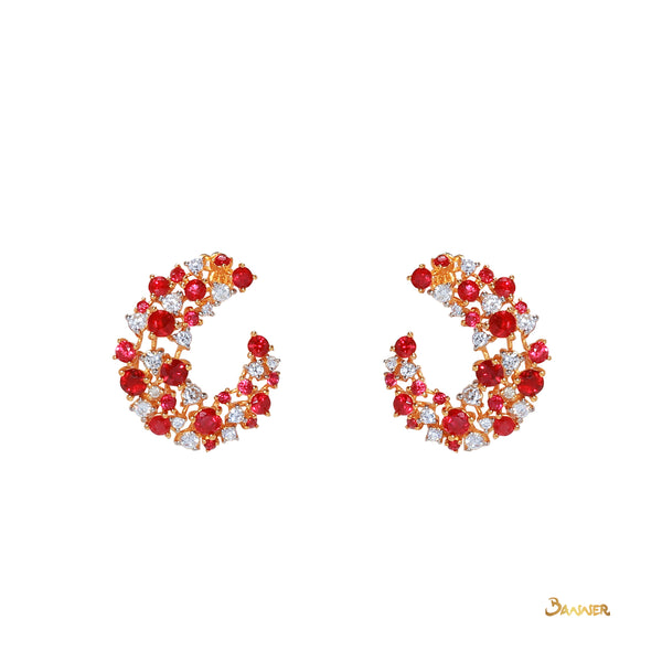 Ruby and Diamond Divine Earrings
