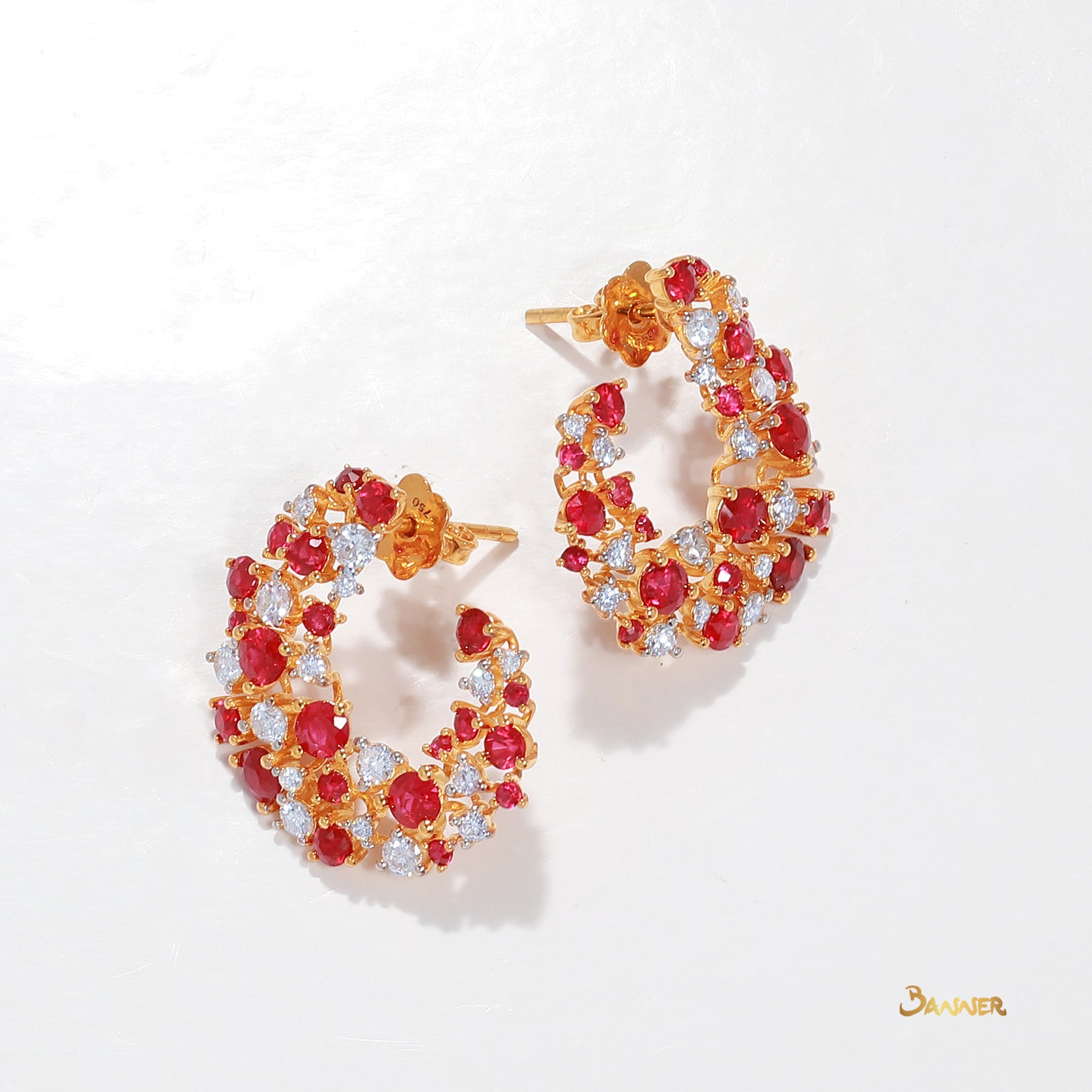 Ruby and Diamond Divine Earrings