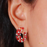 Ruby and Diamond Elegant Earrings