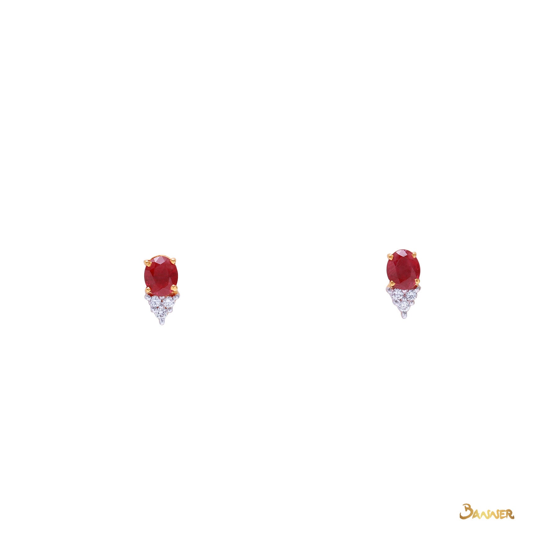 Ruby and Diamond Petite Earrings