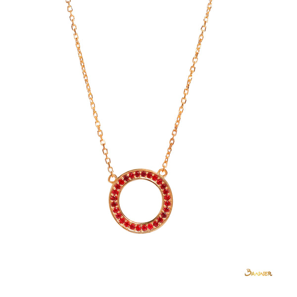 Ruby Circle Necklace