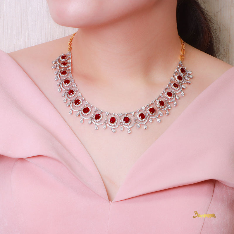 Ruby and Diamond Elegant Necklace