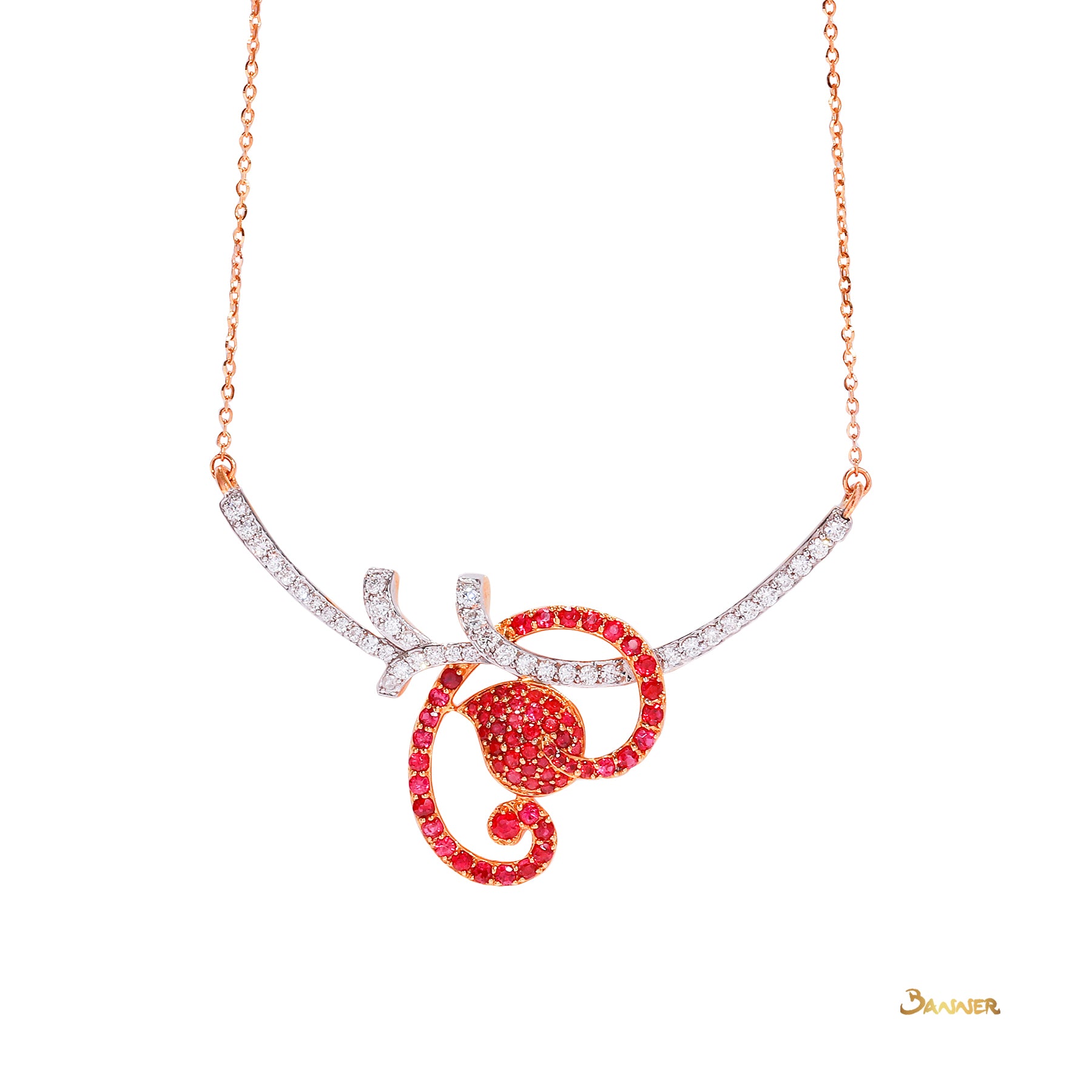 Ruby and Diamond Kanote Necklace