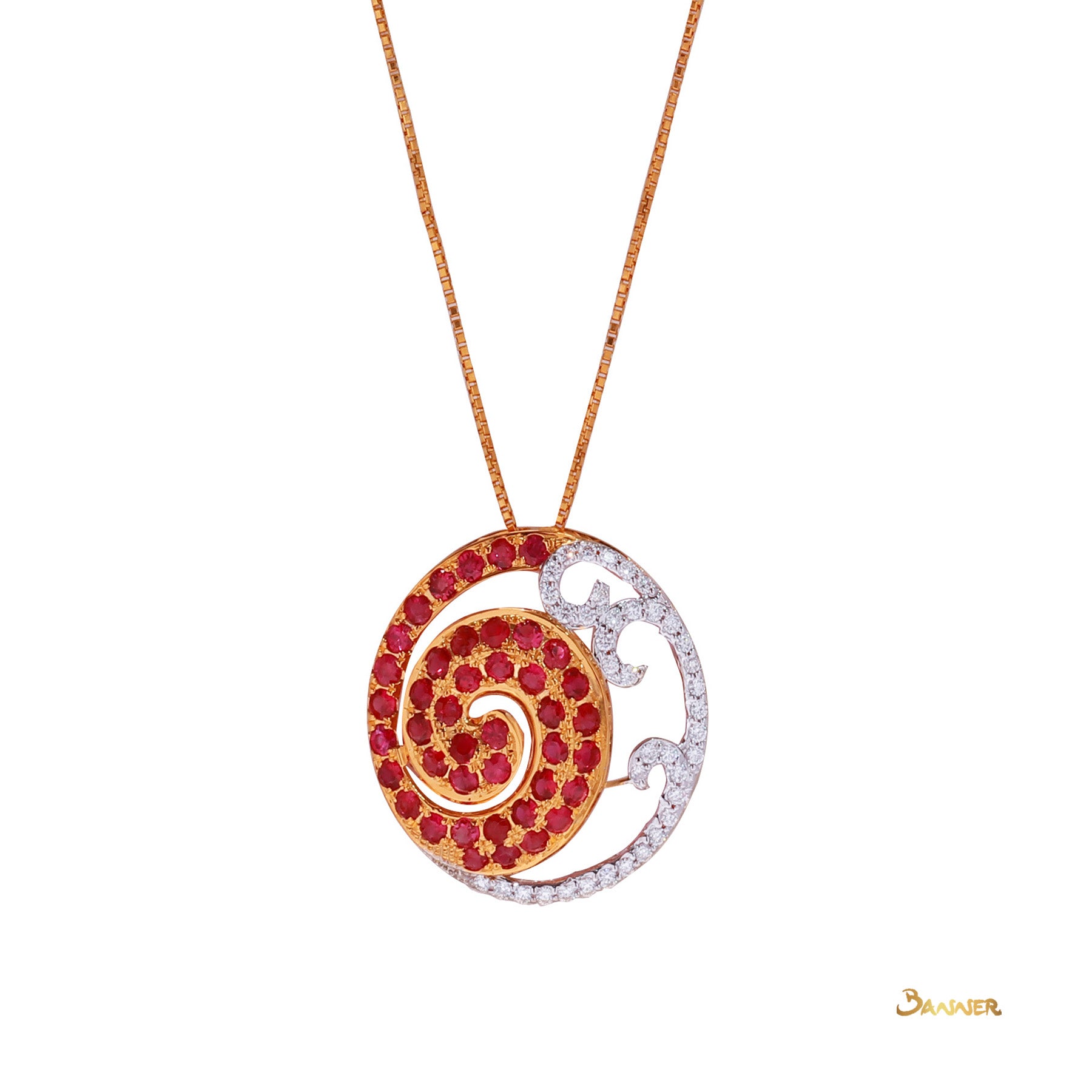 Ruby and Diamond Kanote Pendant