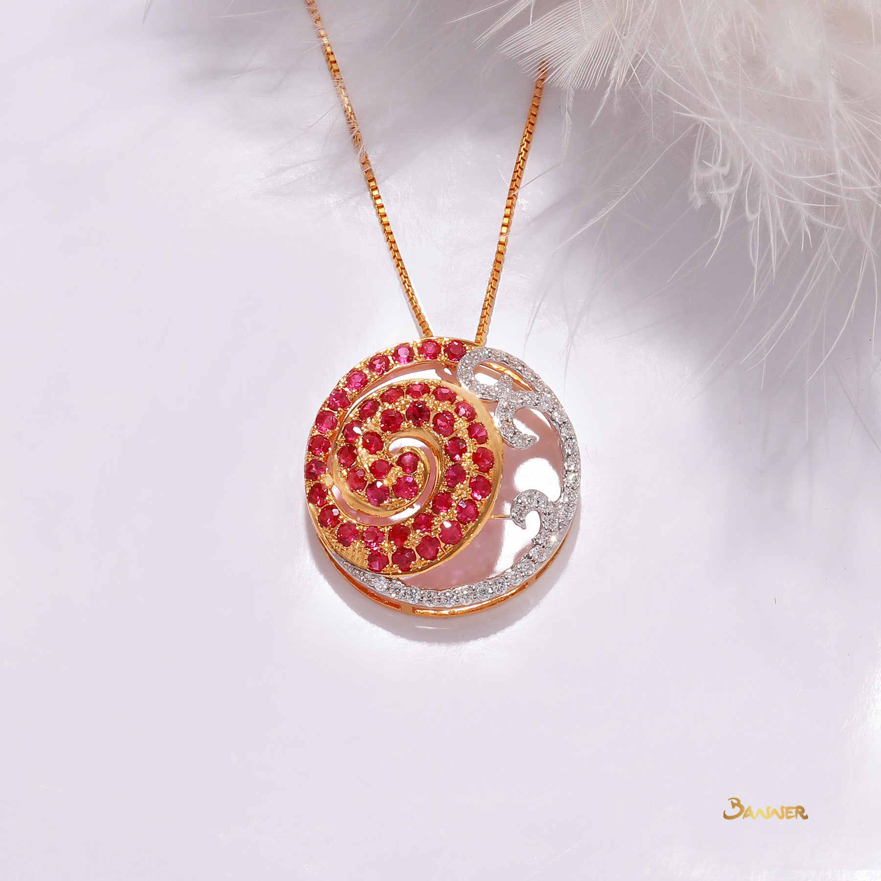 Ruby and Diamond Kanote Pendant