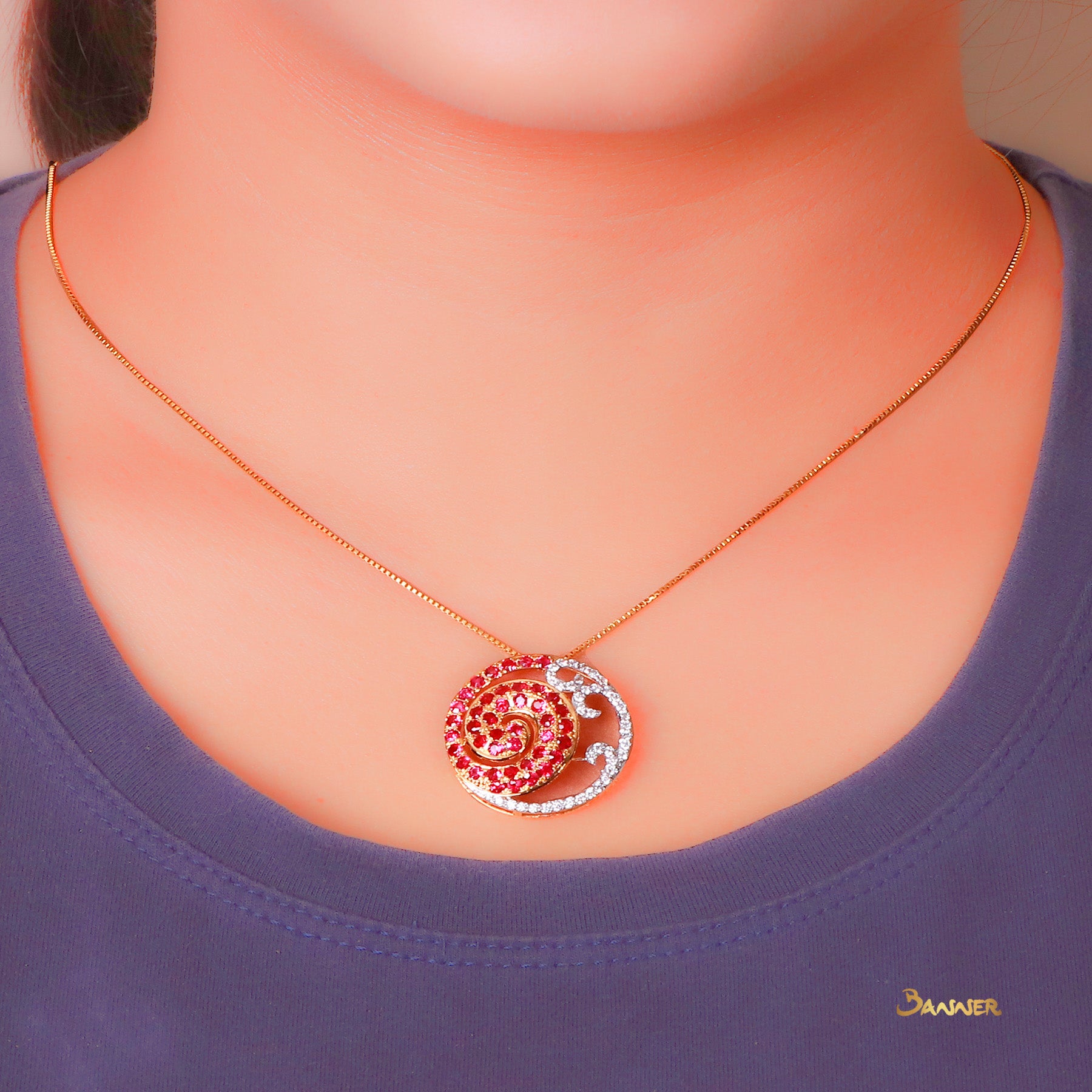 Ruby and Diamond Kanote Pendant